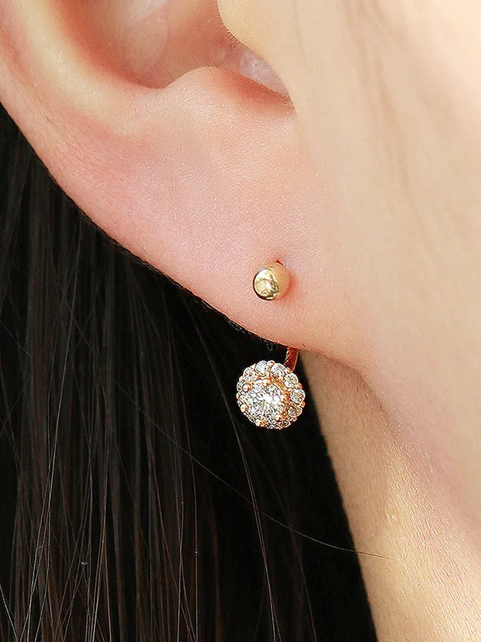 MinimalBijoux PreStyled Sets 14K Gold Cubic Curve Tragus Piercing 18G16G