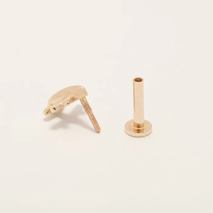 MinimalBijoux PreStyled Sets 14K Gold Mini Airplane Internally Threaded Labret Piercing 18G16G