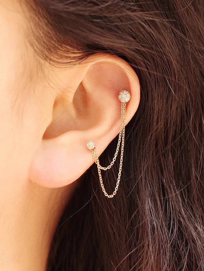 MinimalBijoux PreStyled Sets 14K Gold Piercing Layered Extender Chain