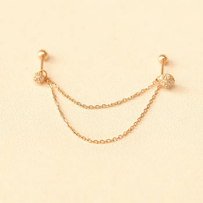 MinimalBijoux PreStyled Sets 14K Gold Piercing Layered Extender Chain