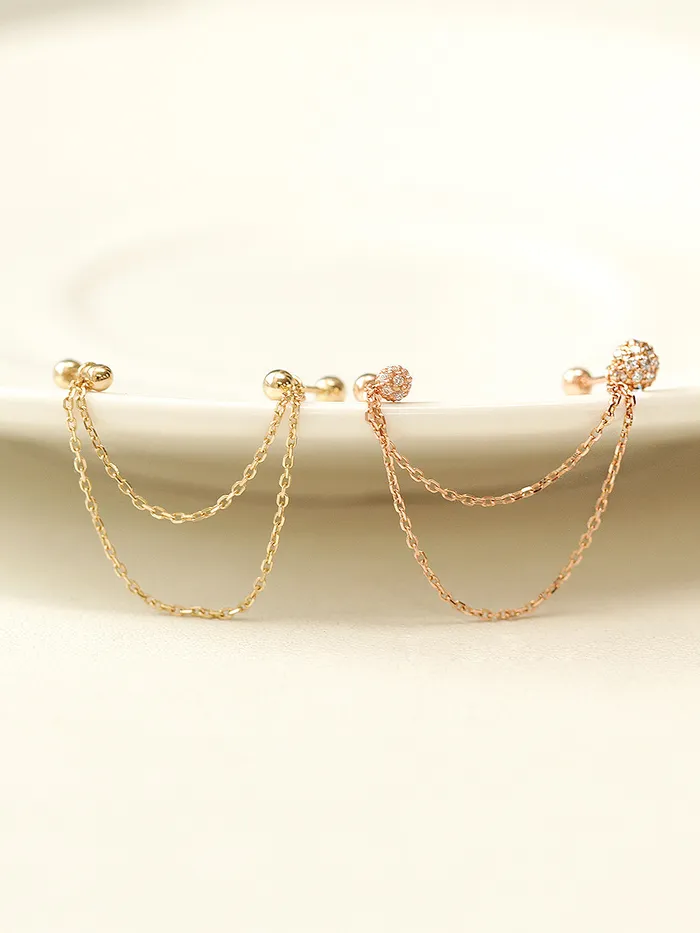 MinimalBijoux PreStyled Sets 14K Gold Piercing Layered Extender Chain