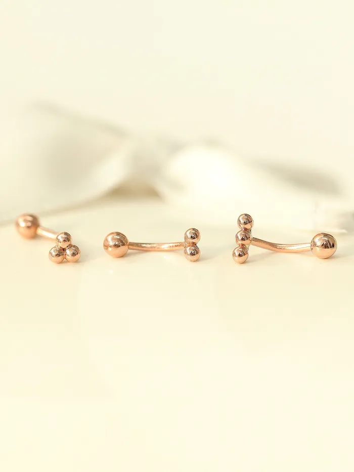 MinimalBijoux PreStyled Sets 14K gold Triangle Ball Rook Piercing 18g16g