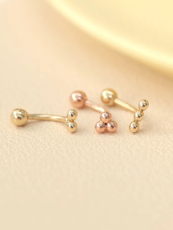 MinimalBijoux PreStyled Sets 14K gold Triangle Ball Rook Piercing 18g16g