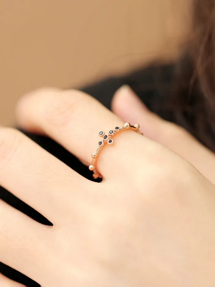 MinimalBijoux Rings 14K 18K Gold Cross Onyx Ring