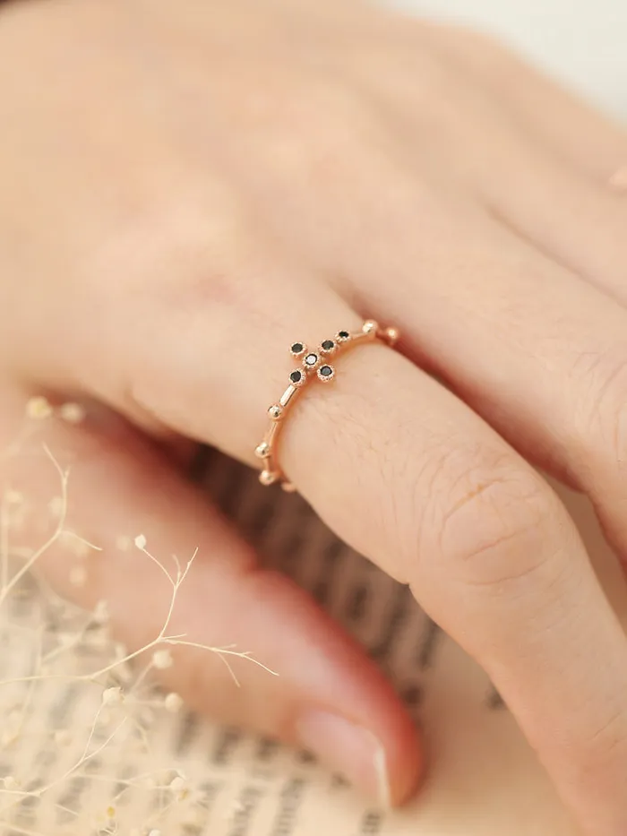 MinimalBijoux Rings 14K 18K Gold Cross Onyx Ring