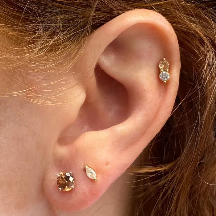 Moriartys Gem Art Earrings 14K White Gold Imperial Zircon Stud Earrings 148 Carats