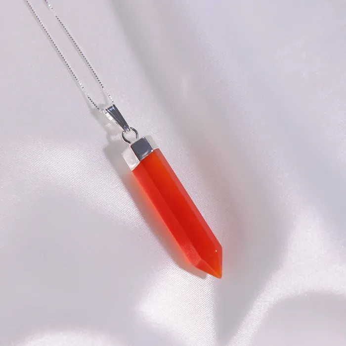 Natural Carnelian Crystal Point Necklace Beau Life Necklaces