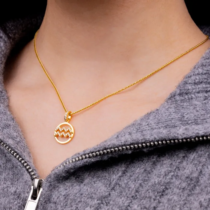 Necklaces IF Co Nano Zodiac Necklace Aquarius
