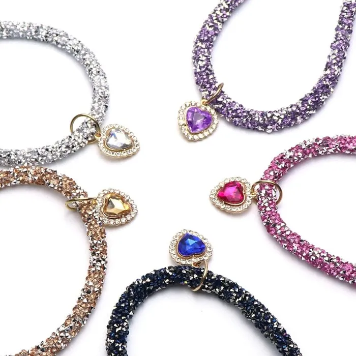 Necklaces Luxury Cat Collar Heart Pendant CatCurio Pet Store