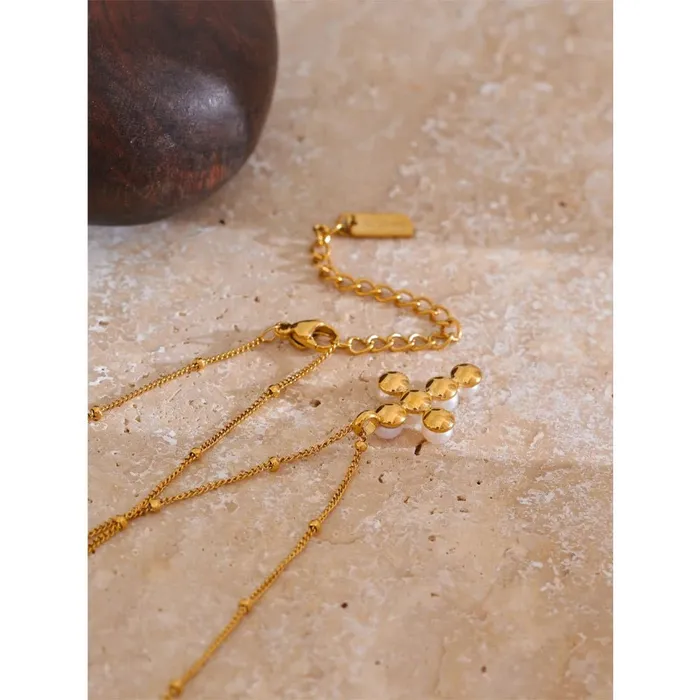 Necklaces Mini Pearl Cross Necklace Mabel Love Co