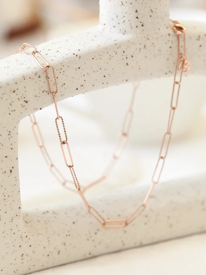 Necklaces MinimalBijoux 14K 18K Gold Twist Square Chain Necklace