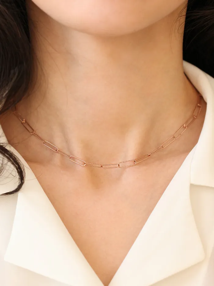 Necklaces MinimalBijoux 14K 18K Gold Twist Square Chain Necklace
