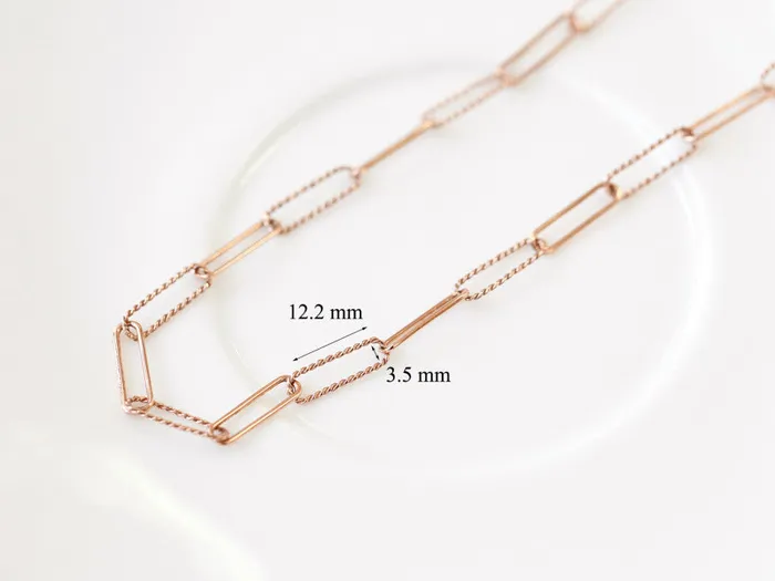 Necklaces MinimalBijoux 14K 18K Gold Twist Square Chain Necklace