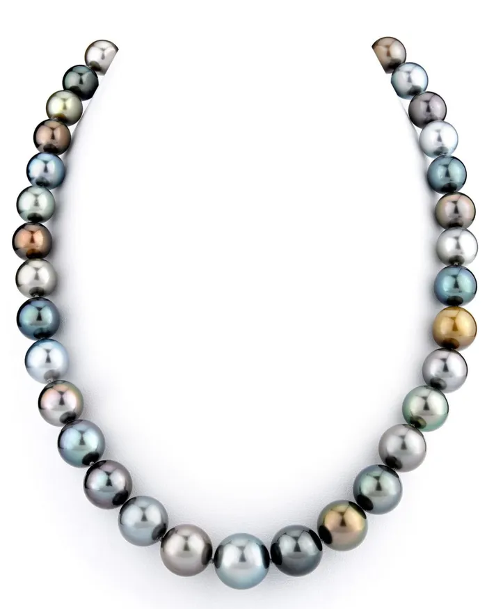 Necklaces SPT Silvery MultiColor Tahitian Pearl Necklace 100120mm AAAA Quality Necklaces SPT Silvery MultiColor Tahitian Pearl Necklace 100120mm AAAA Quality