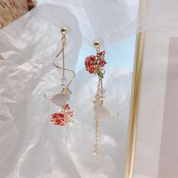 Ornate Flowers Beautiful Cat Earrings CatCurio Pet Store Earrings