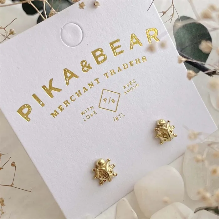 Pika Bear Earrings Louisa Ladybug Stud Earrings