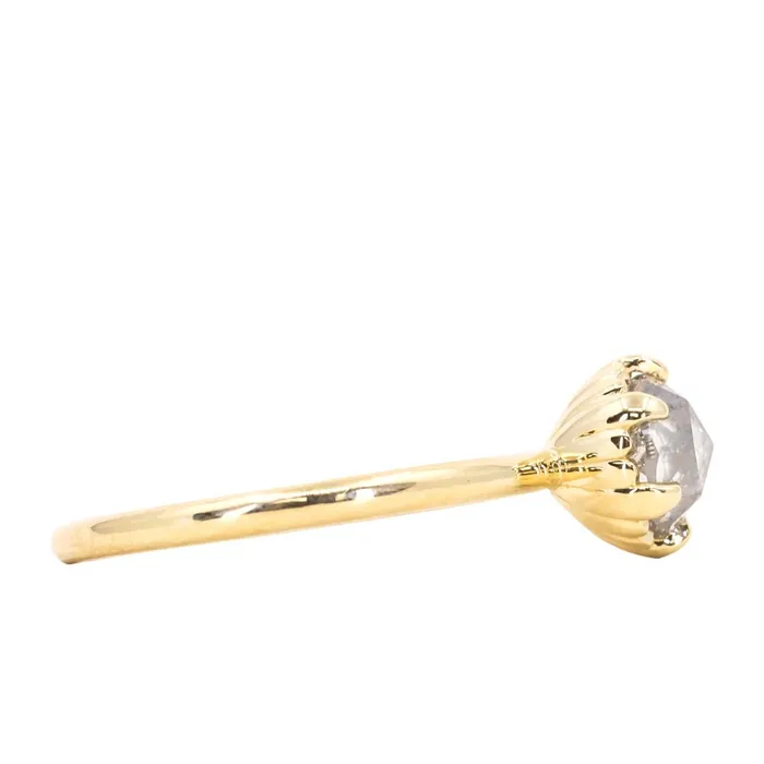 PreStyled Sets 130ct Rosecut Diamond Scallop Cup Solitaire in 18K Yellow Gold Anueva Jewelry