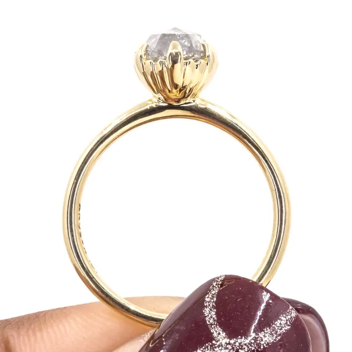 PreStyled Sets 130ct Rosecut Diamond Scallop Cup Solitaire in 18K Yellow Gold Anueva Jewelry