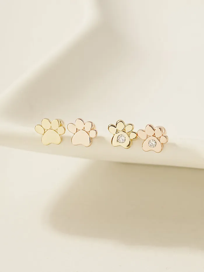 PreStyled Sets 14K Gold Jelly Paw Internally Threaded Labret Piercing 18G16G MinimalBijoux