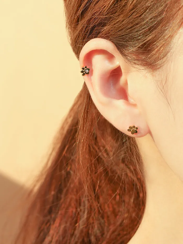 PreStyled Sets 14K Gold Jelly Paw Internally Threaded Labret Piercing 18G16G MinimalBijoux