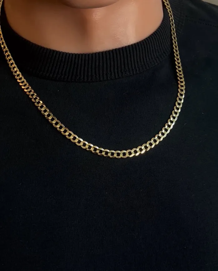 PreStyled Sets 14k Gold Solid Curb Chain 55mm AB and J jewelry
