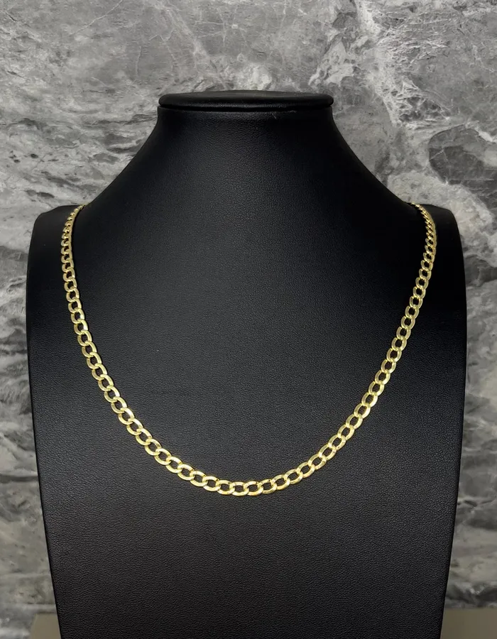 PreStyled Sets 14k Gold Solid Curb Chain 55mm AB and J jewelry