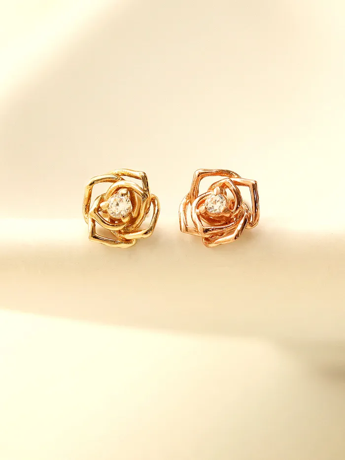 PreStyled Sets MinimalBijoux 14K Gold Mini Cubic Rose Internally Threaded Labret Piercing 18G16G