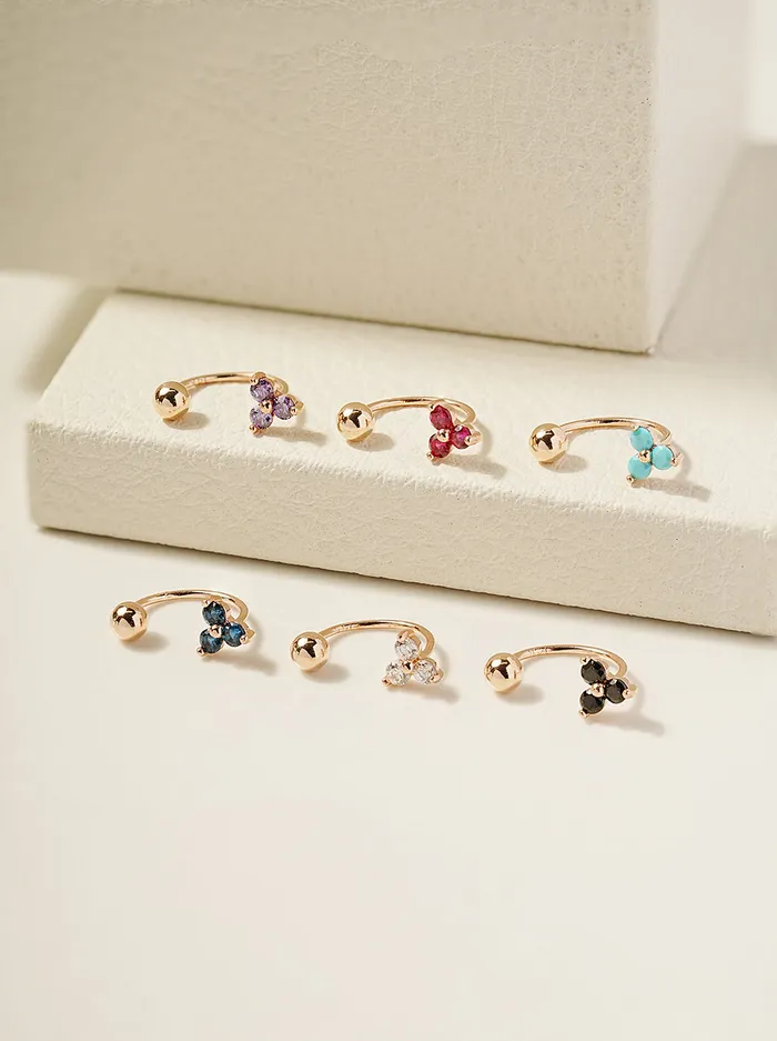PreStyled Sets MinimalBijoux 14K Gold Triangle Cubic Ball Curve Piercing 20G