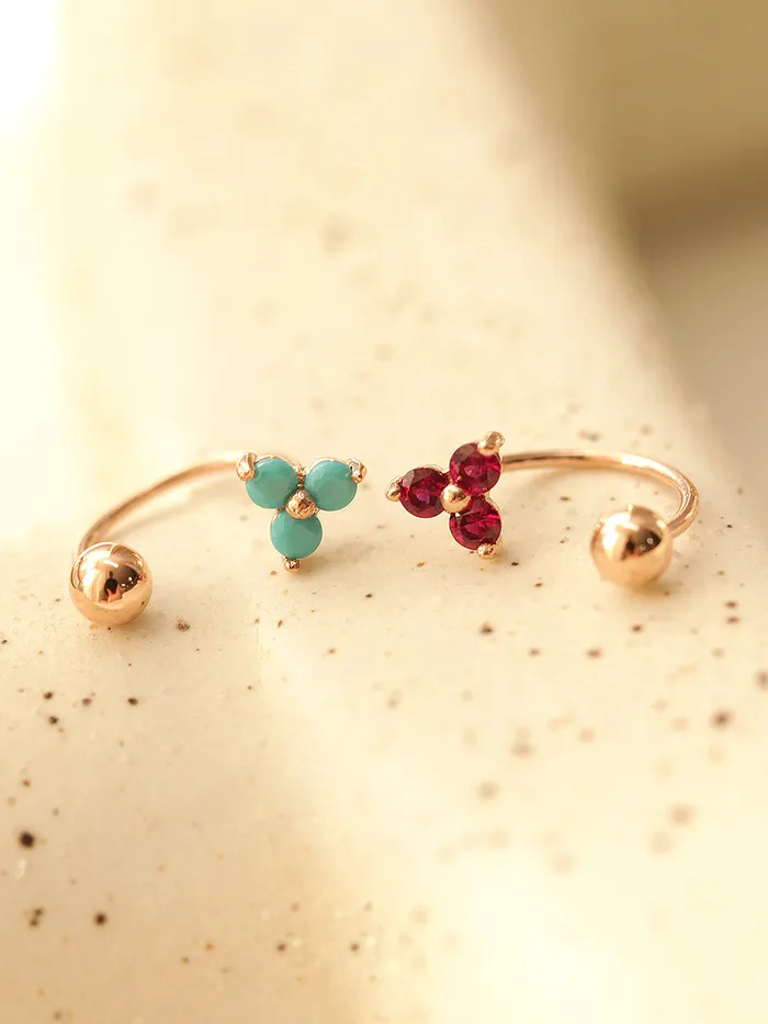 PreStyled Sets MinimalBijoux 14K Gold Triangle Cubic Ball Curve Piercing 20G
