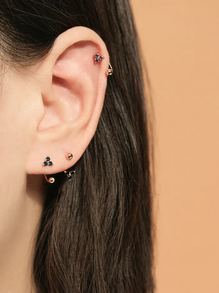 PreStyled Sets MinimalBijoux 14K Gold Triangle Cubic Ball Curve Piercing 20G