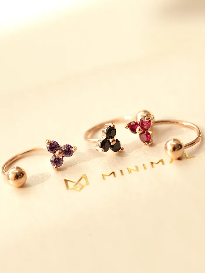 PreStyled Sets MinimalBijoux 14K Gold Triangle Cubic Ball Curve Piercing 20G