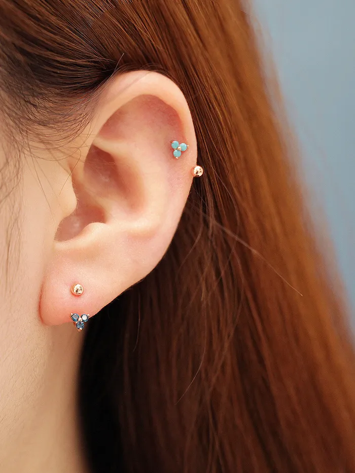 PreStyled Sets MinimalBijoux 14K Gold Triangle Cubic Ball Curve Piercing 20G