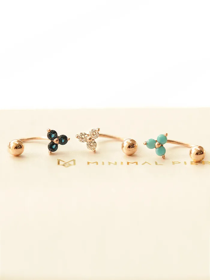 PreStyled Sets MinimalBijoux 14K Gold Triangle Cubic Ball Curve Piercing 20G