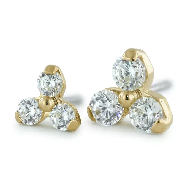 PreStyled Sets NeoMetal 18k Gold Trinity CZ Threadless End by NeoMetal