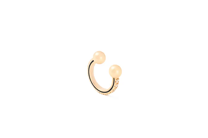 RIEFE Earrings Comfy Ear CuffPG White Dia 013ct Black EPO