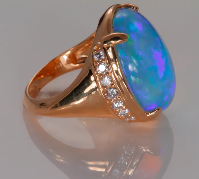 Rings 18K Yellow Gold Opal Ring Designed by Christopher Michael vendorunknown