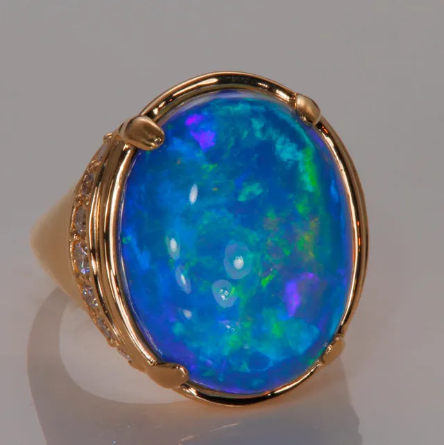 Rings 18K Yellow Gold Opal Ring Designed by Christopher Michael vendorunknown