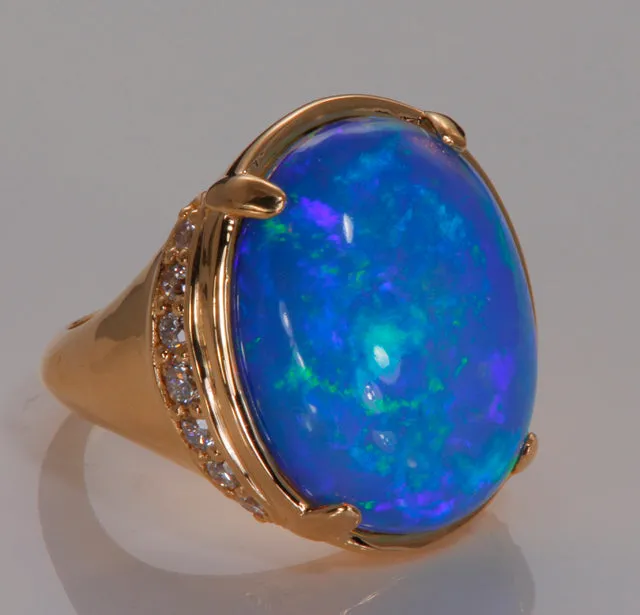 Rings 18K Yellow Gold Opal Ring Designed by Christopher Michael vendorunknown