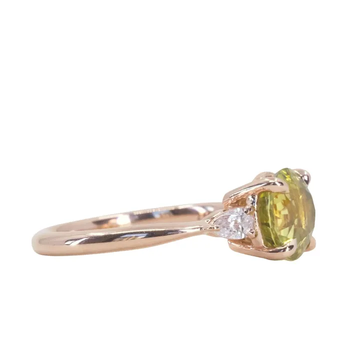 Rings 266ct Parti Madagascar Sapphire and Diamond Three Stone Ring in 14K Rose Gold JEWELMINE GEMS