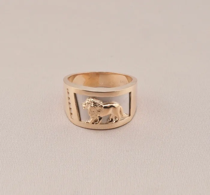 Rings AB and J 14K Gold Lion Mens Ring RG3085 Rings AB and J 14K Gold Lion Mens Ring RG3085