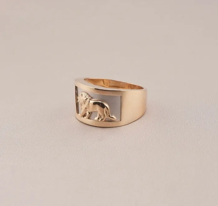 Rings AB and J 14K Gold Lion Mens Ring RG3085 Rings AB and J 14K Gold Lion Mens Ring RG3085