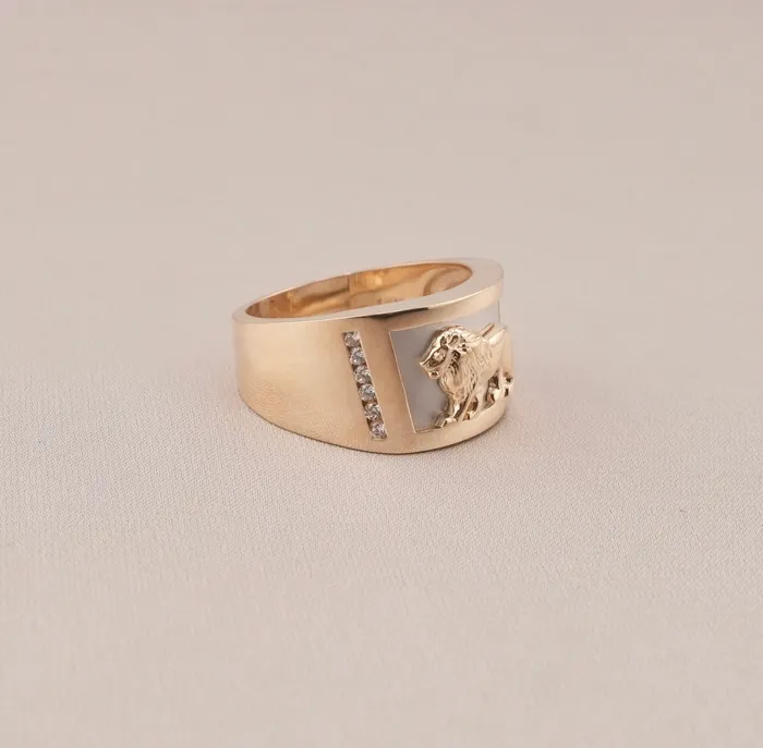 Rings AB and J 14K Gold Lion Mens Ring RG3085 Rings AB and J 14K Gold Lion Mens Ring RG3085