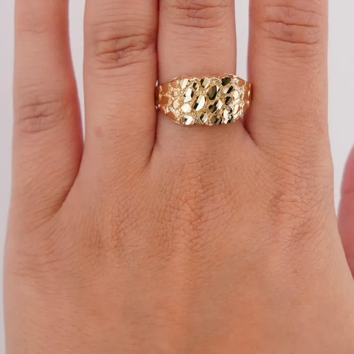 Rings AB and J jewelry 14k Gold Nugget Ring R6015