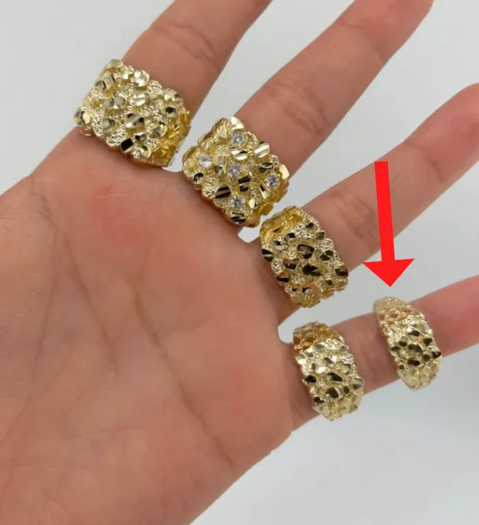 Rings AB and J jewelry 14k Gold Nugget Ring R6015