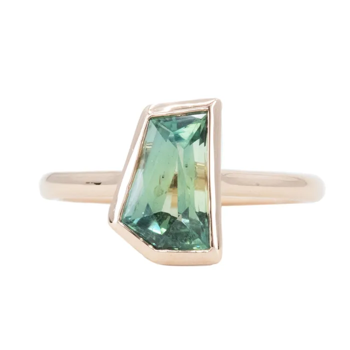 Rings Anueva Jewelry 211ct Geometric Montana Sapphire Contemporary Bezel Ring in 14k Rose Gold Rings Anueva Jewelry 211ct Geometric Montana Sapphire Contemporary Bezel Ring in 14k Rose Gold