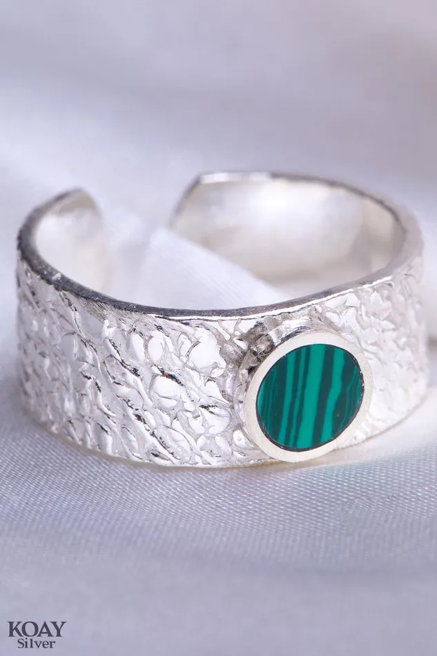 Rings KOAY Silver Store Barq Green Melacine Ring Rings KOAY Silver Store Barq Green Melacine Ring