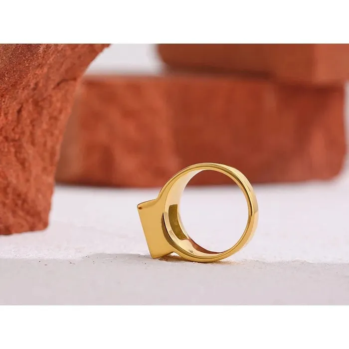 Rings Mabel Love Co Square Stone Gold Ring