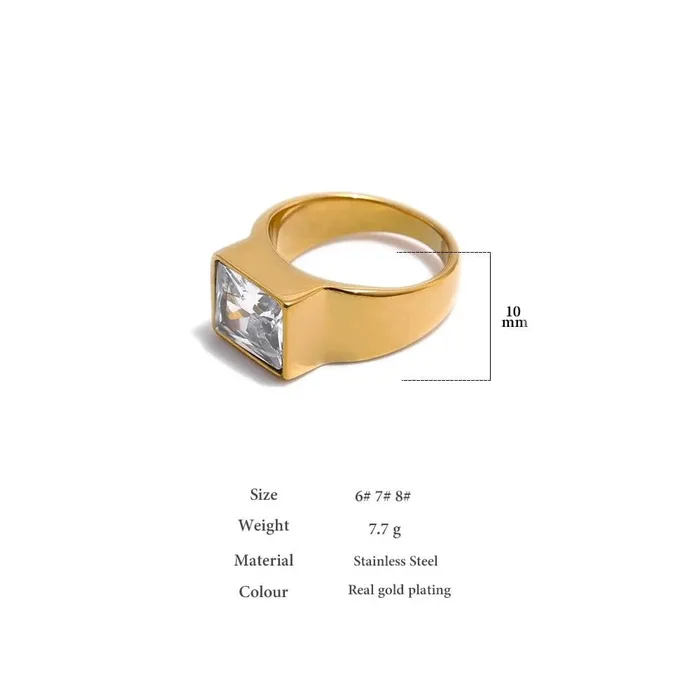 Rings Mabel Love Co Square Stone Gold Ring