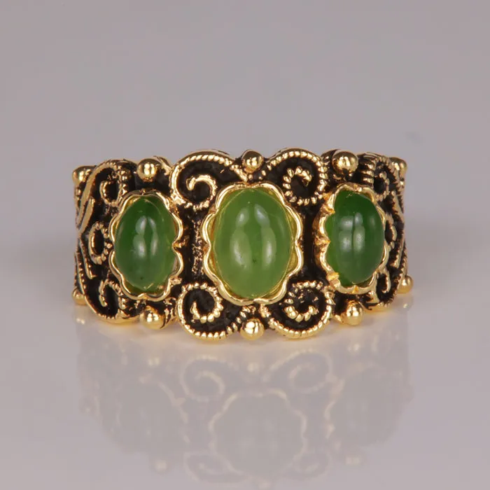 Rings Moriartys Gem Art 10K Yellow Gold Jade Ring