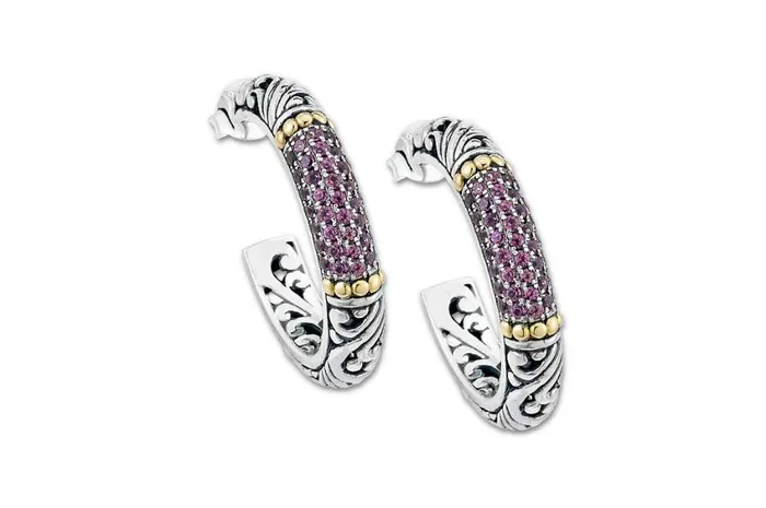 Samuel B Simpai Earrings Rhodolite Earrings